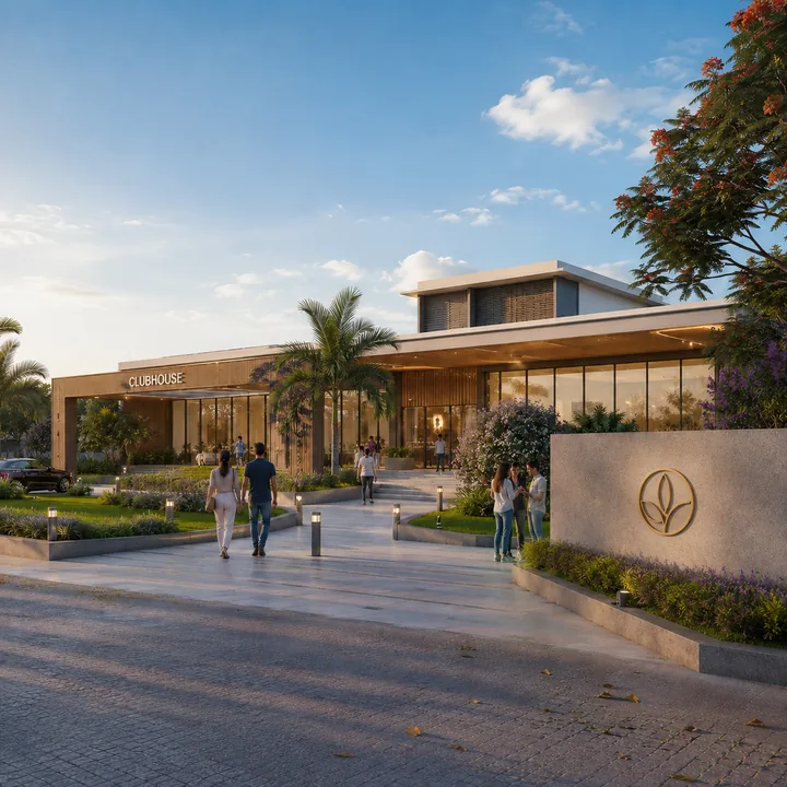 Prestige Bidadi township clubhouse exterior