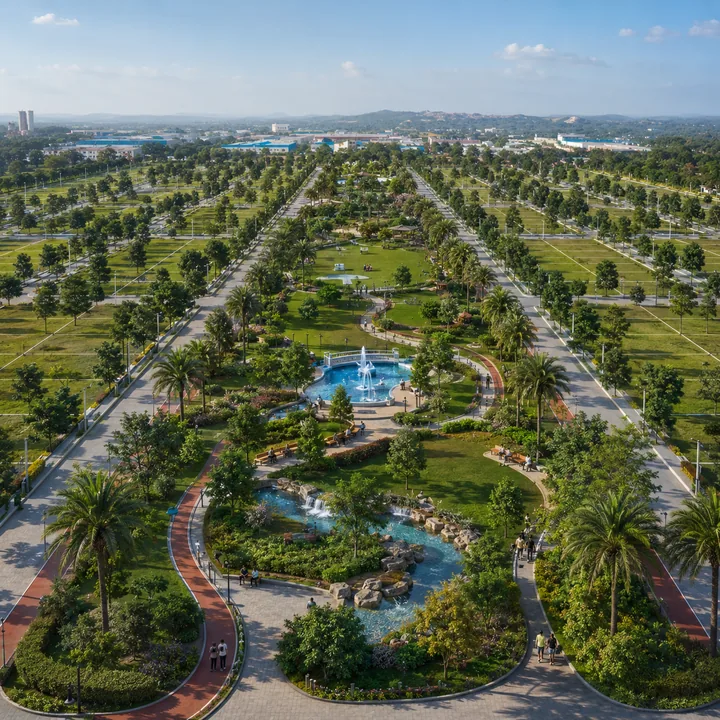 Prestige Bidadi central landscaped park and green spine